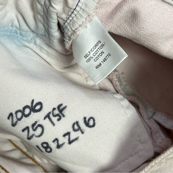 NWT RE/DONE X LEVI’S High Waist Pastel Pink Upcycled Denim Cutoff Jean Shorts 25 - Picture 8 of 8